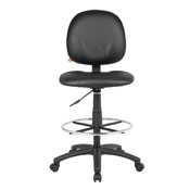 POKER CHAIR / DRAFTING STOOL WITH FOOTRING IN CARESSOFT LEATHER B1690-CS, B1690-CS